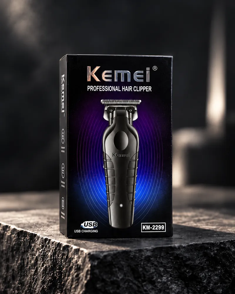 אריזת Kemei KM-2299 על משטח אבן