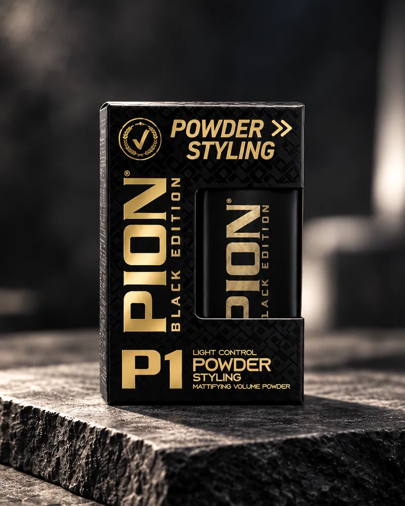 קופסת Pion P1 Powder Styling על משטח אבן